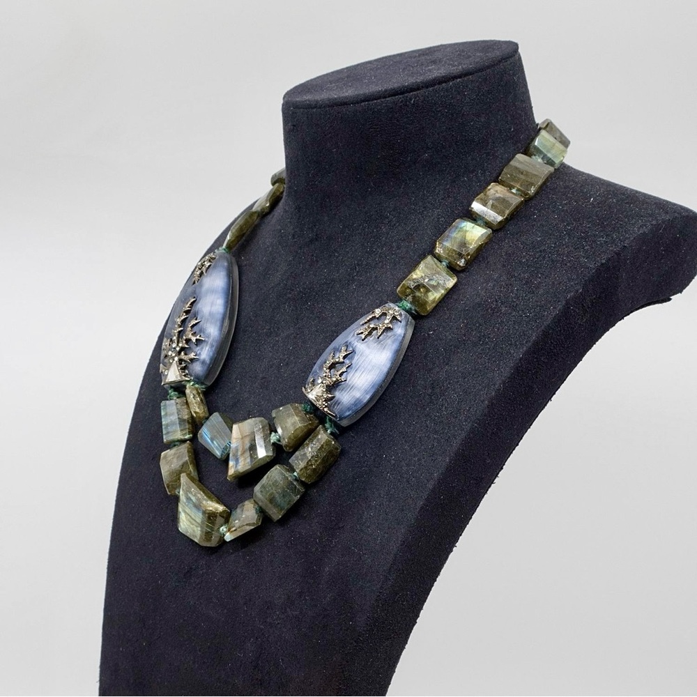 ALEXIS BITTAR Labradorite Torsade Bib Necklace - Picture 3 of 5